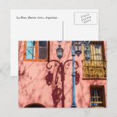 Carte Postale Rue-feu et mur rose (Devant / Derrière)