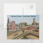 Carte postale - Rue historique : Lawrence, Kansas (Devant / Derrière)