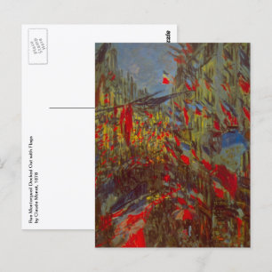 Carte Postale Rue Montorgueil avec drapeaux de Claude Monet