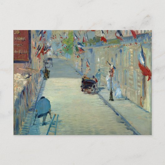 Carte Postale Rue Mosnier avec drapeaux Manet France Art (Devant)