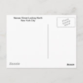 Carte Postale Rue Nassau vintage, New York City (Dos)