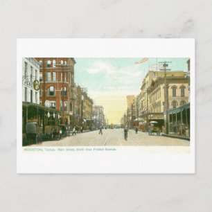 Carte Postale Rue principale vintage, Houston, Texas
