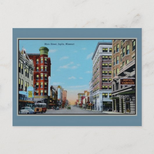 Carte Postale Rue principale vintage Joplin Missouri (Devant)
