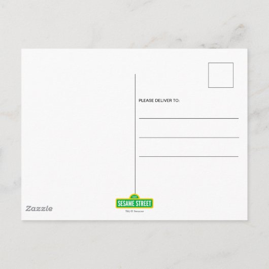 Carte Postale Rue Sésame | Elmo Fille d'anniversaire (Dos)