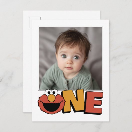 Carte Postale Rue Sésame | Elmo - Premier Anniversaire Merci Po (Devant / Derrière)