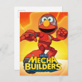 Carte Postale Rue Sésame | Méca Builders Elmo En Action (Devant / Derrière)