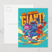 Carte Postale Rue Sésame | Méca Builders Go Mecha Giant! (Devant / Derrière)