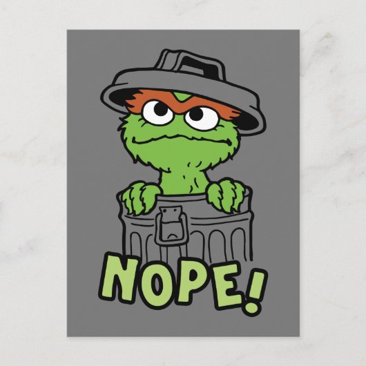 Carte Postale Rue Sésame | Oscar le Grouch Nope! (Devant)