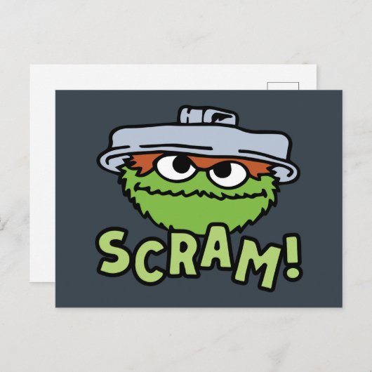 Carte Postale Rue Sésame | Oscar the Grouch Scram! (Devant / Derrière)