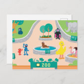 Carte Postale Rue Sésame | Scène Zoo (Devant / Derrière)