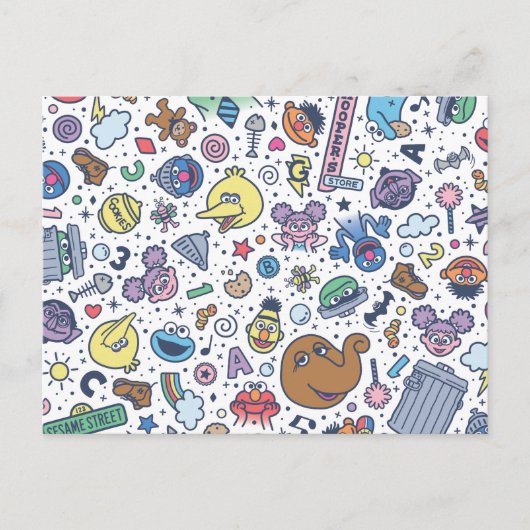 Carte Postale Rue Sésame | Sesame Pals DoodMotif (Devant)