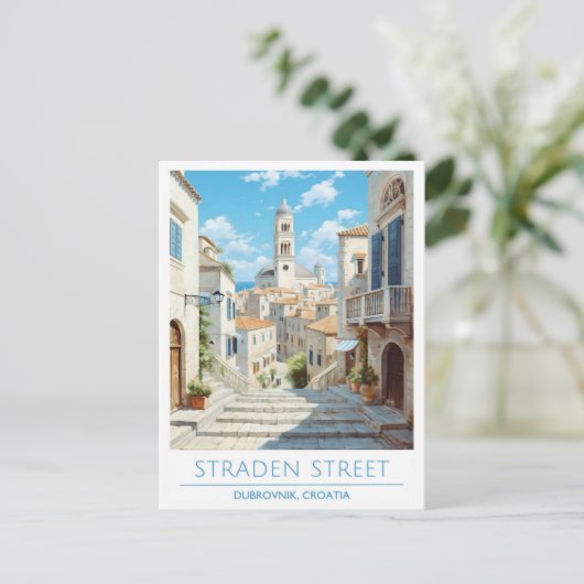 Carte Postale Rue Straden Dubrovnik Croatie Voyage (Debout devant)