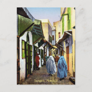 Carte Postale Rue vintage de Tanger, Maroc