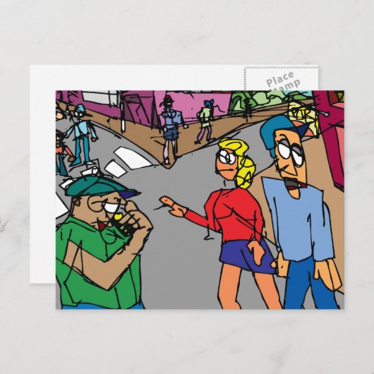 Carte Postale Rue Vue (Devant / Derrière)