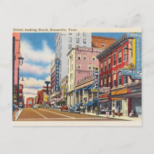 Carte Postale Rue, Vue Nord, Knoxville, Tennessee