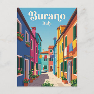 Carte Postale Ruelle à Burano Italie