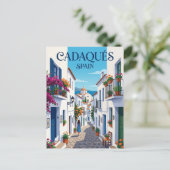 Carte Postale Ruelle à Cadaques Espagne Espagne (Debout devant)