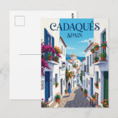 Carte Postale Ruelle à Cadaques Espagne Espagne (Devant / Derrière)