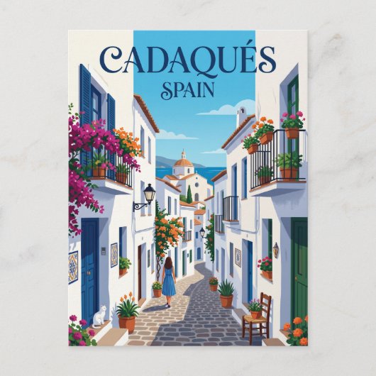 Carte Postale Ruelle à Cadaques Espagne Espagne (Devant)