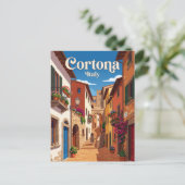 Carte Postale Ruelle à Cortone en Italie (Debout devant)
