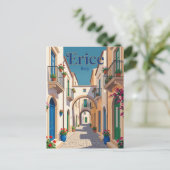 Carte Postale Ruelle à Erice Italie (Debout devant)