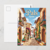 Carte Postale Ruelle à Pals Espagne (Devant / Derrière)