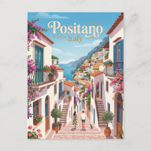 Carte Postale Ruelle à Positano Italie
