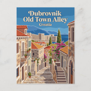 Carte Postale ruelle de la vieille ville de Dubrovnik Croatie