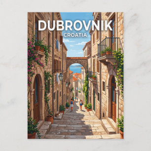 Carte Postale ruelle de la vieille ville de Dubrovnik Croatie