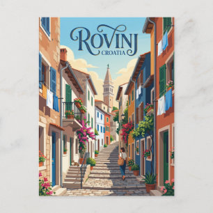 Carte Postale Ruelle de la vieille ville de Rovinj Croatie