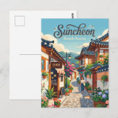 Carte Postale Ruelle de Suncheon Corée du Sud (Devant / Derrière)