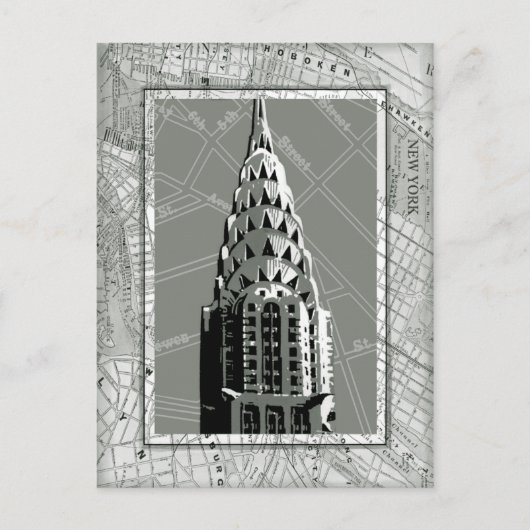 Carte Postale Rues de New York avec Empire State Building (Devant)