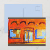 Carte Postale Rues lumineuses, façade orange (Devant / Derrière)