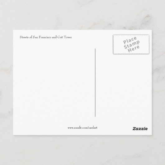 Carte Postale rues san fran (Dos)