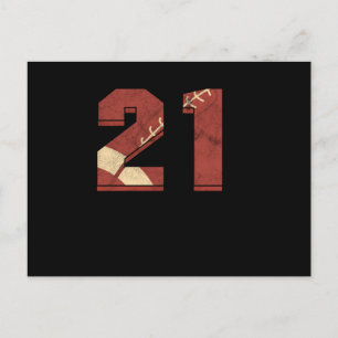Carte Postale Rugby Football 21 e Anniversaire Sports Cadeau