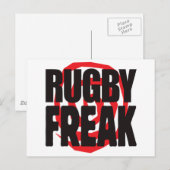 Carte Postale Rugby Freak (Devant / Derrière)