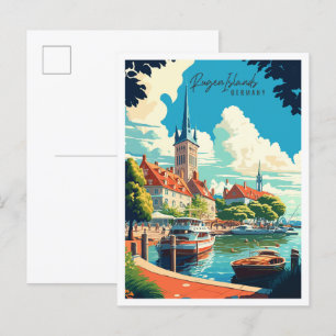 Carte Postale Rugen Islands Allemagne illustration de voyage vin
