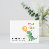 Carte Postale Rugir Je suis un 3-Rex Enfants Troisième Anniversa (Debout devant)