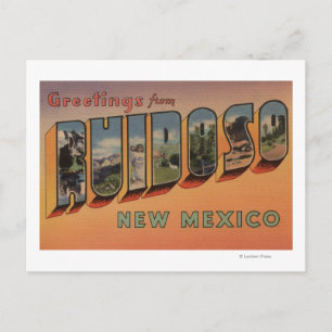 Carte Postale Ruidoso, Nouveau-Mexique - Scènes de grandes lettr
