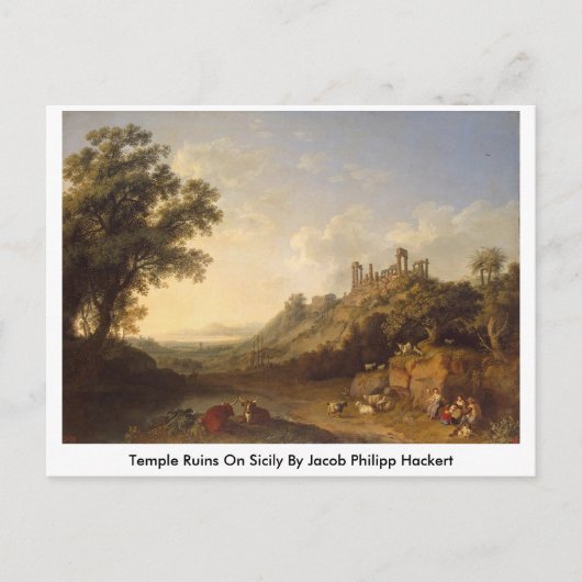 Carte Postale Ruines De Temple En Sicile Par Jacob Philipp Hacke (Devant)