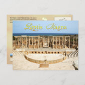 Carte Postale Ruines de théâtre à Leptis Magna, Libye (Devant / Derrière)