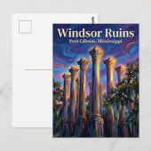 Carte Postale Ruines de Windsor Mississippi (Devant / Derrière)