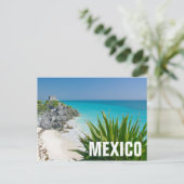 Carte Postale Ruines Mayas Sur La Plage De Tulum (Debout devant)