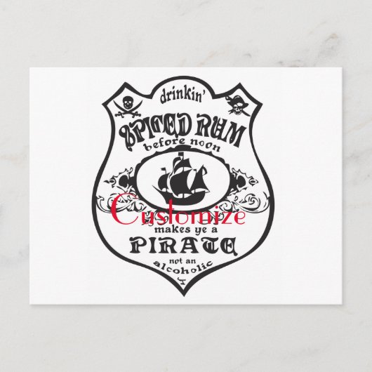 Carte Postale Rum épicé Pirate Boisson Thunder_Cove (Devant)