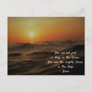 Carte Postale Rumi cite la vie. Vous n'êtes pas qu'une goutte...