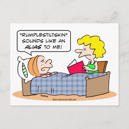 Carte Postale rumplestiltskin ressemble à un alias lit enfant (Devant)