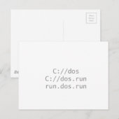 Carte Postale Run DOS, drôle geeky (Devant / Derrière)