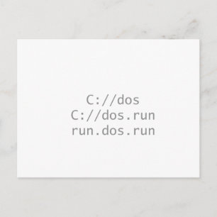 Carte Postale Run DOS, drôle geeky