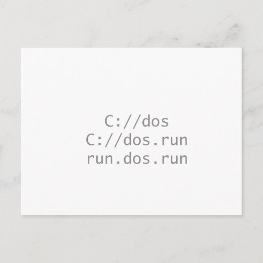 Carte Postale Run DOS, drôle geeky (Devant)