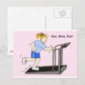 Carte Postale Run Maman Run Lady on Treadmill (Devant / Derrière)